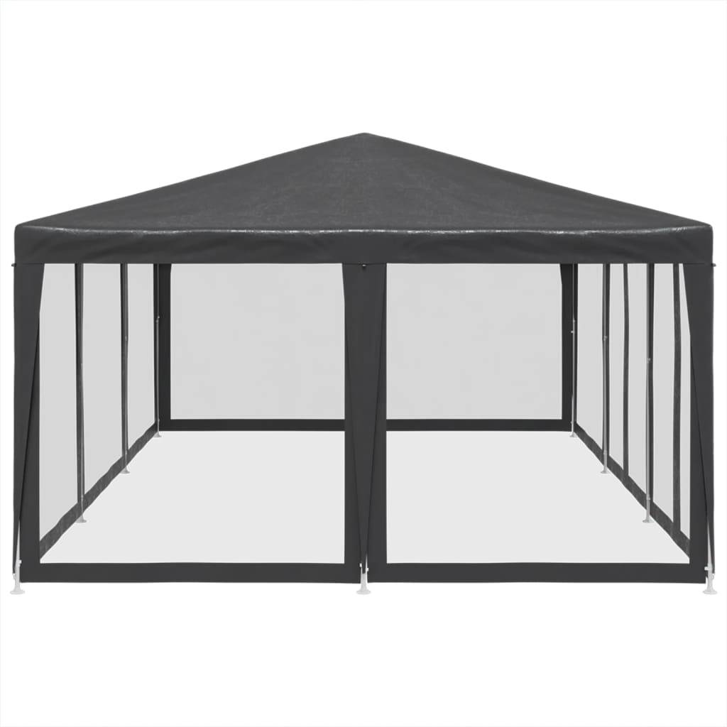 vidaXL Partyzelt mit 10 Mesh-Seitenteilen Anthrazit 6x4 m HDPE