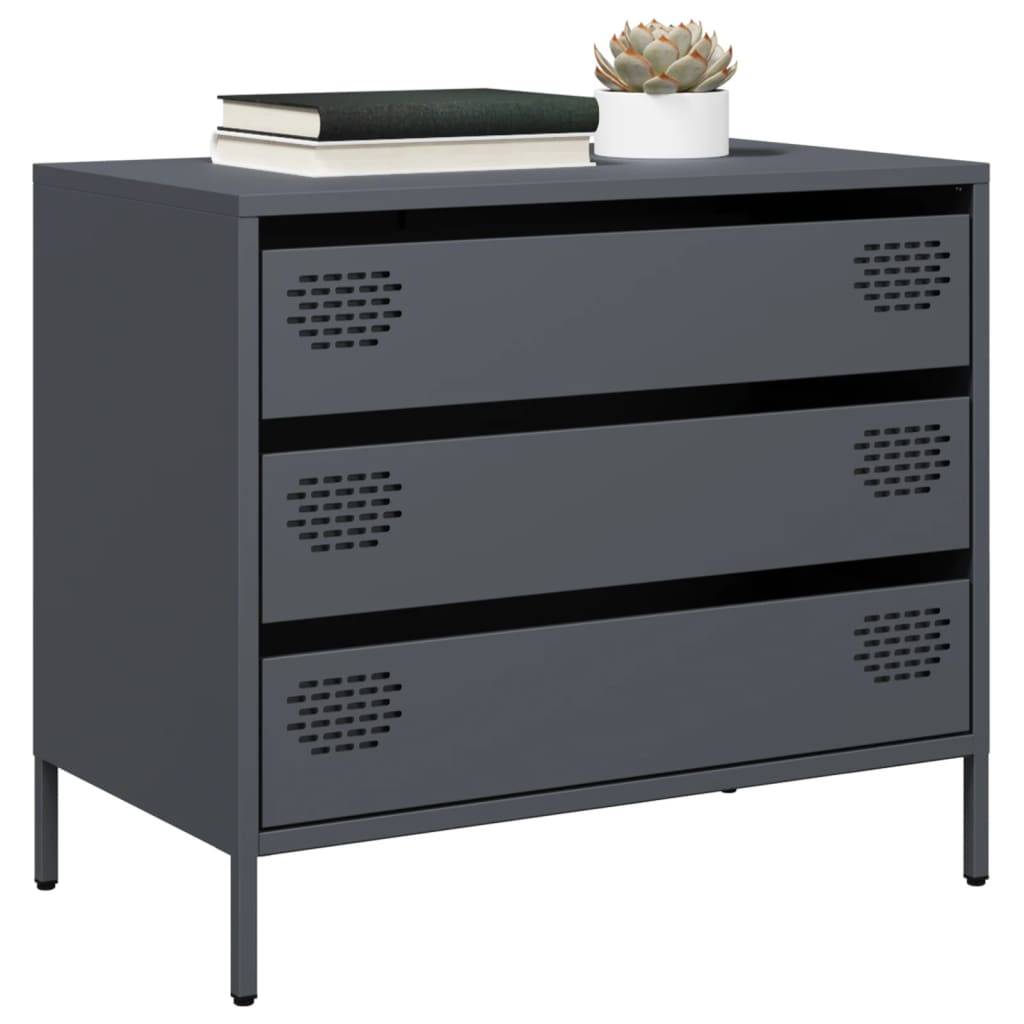 vidaXL Sideboard Anthrazit 68x39x58,5 cm Kaltgewalzter Stahl