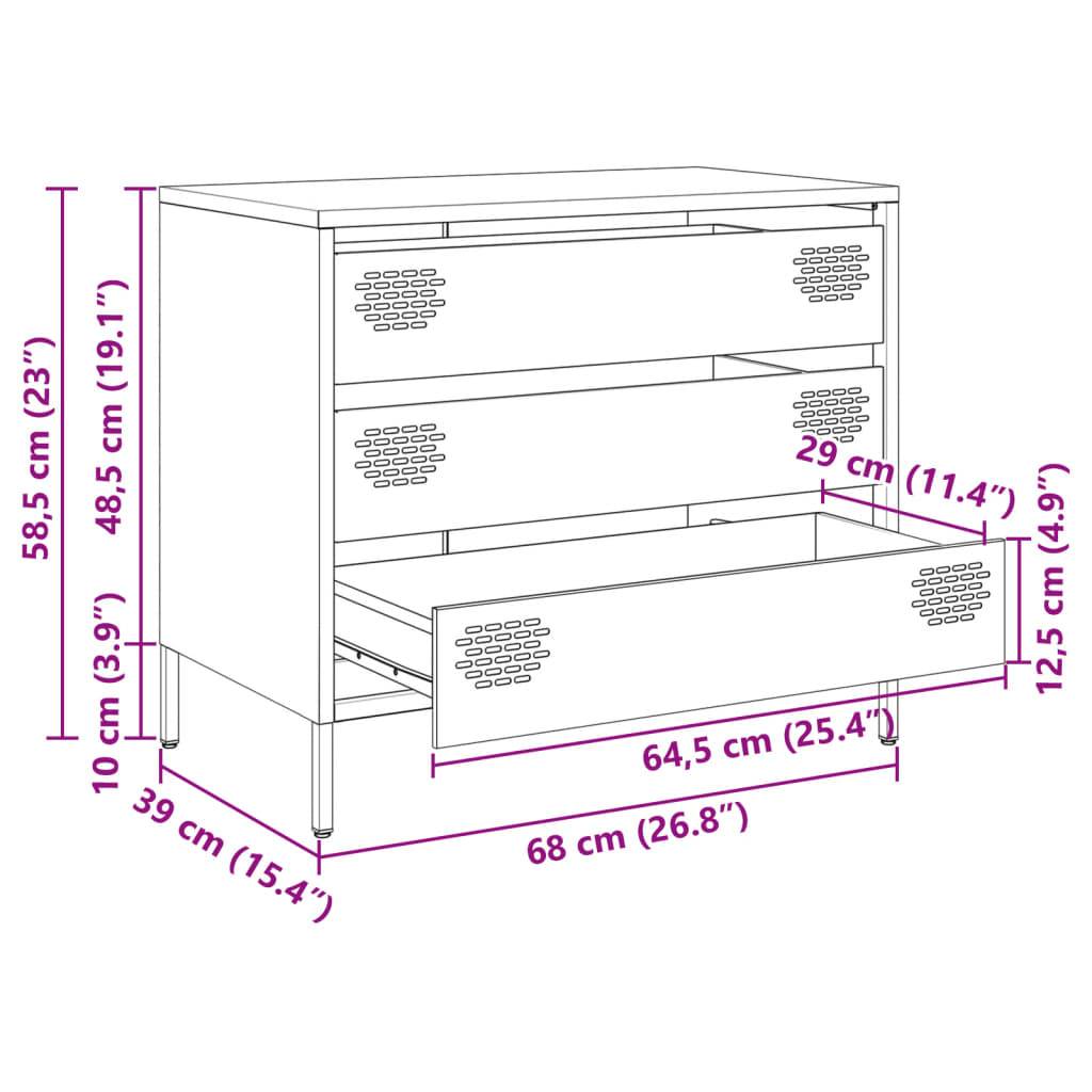 vidaXL Sideboard Anthrazit 68x39x58,5 cm Kaltgewalzter Stahl