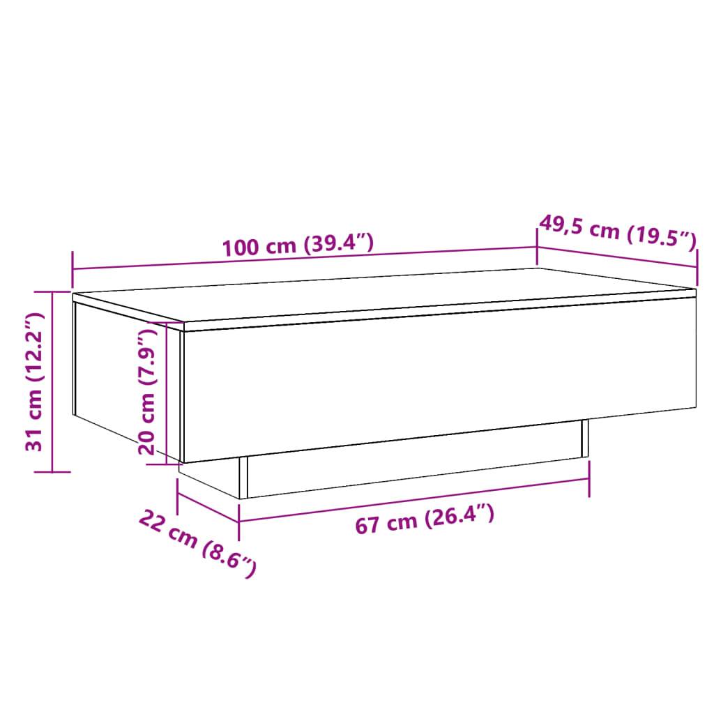 vidaXL Couchtisch Altholz-Optik 100x49,5x31 cm Holzwerkstoff
