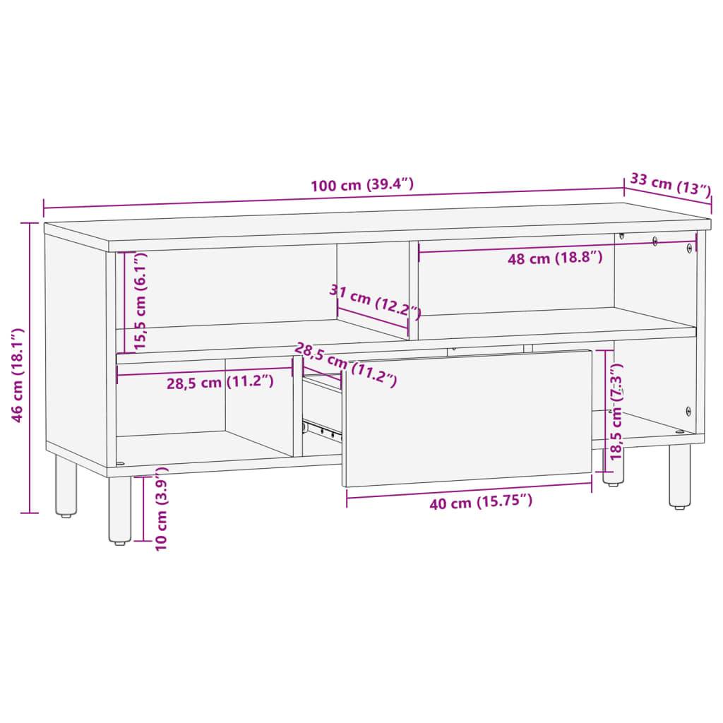 vidaXL TV-Schrank Schwarz 100x33x46 cm Holzwerkstoff