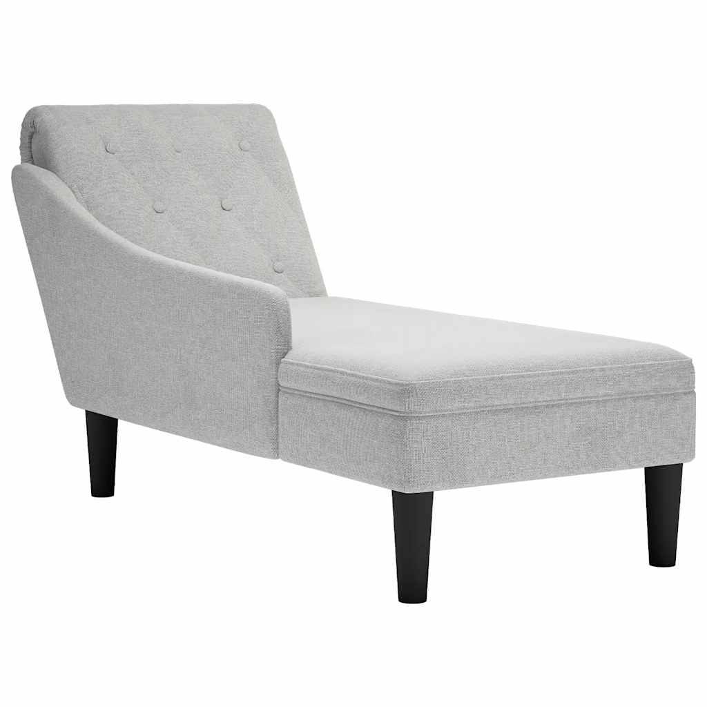 vidaXL Chaiselongue mit Kissen und Rechter Armlehne Wolkengrau Stoff