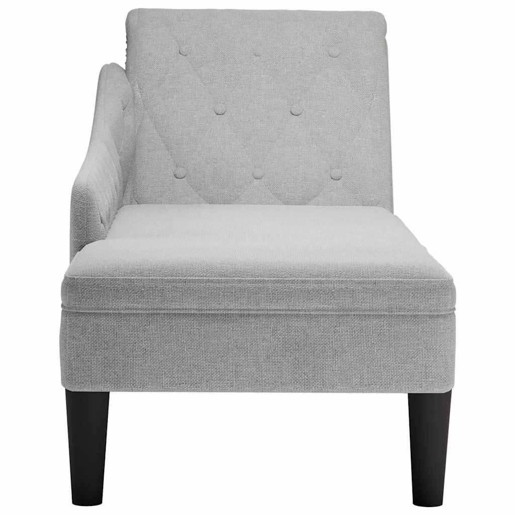 vidaXL Chaiselongue mit Kissen und Rechter Armlehne Wolkengrau Stoff