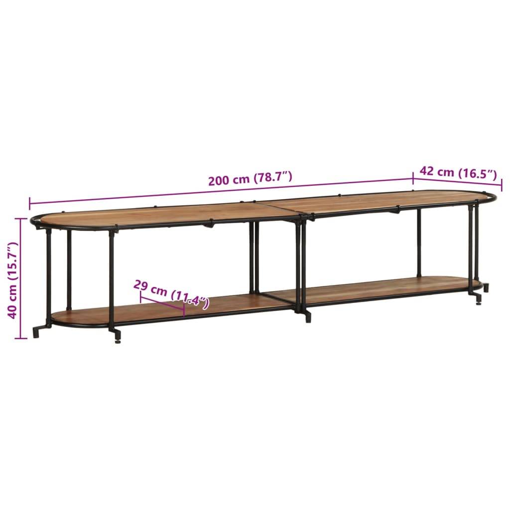 vidaXL TV-Regal 200x42x40 cm Massivholz Akazie