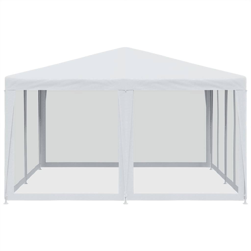 vidaXL Partyzelt mit 8 Mesh-Seitenteilen Weiß 4x4 m HDPE