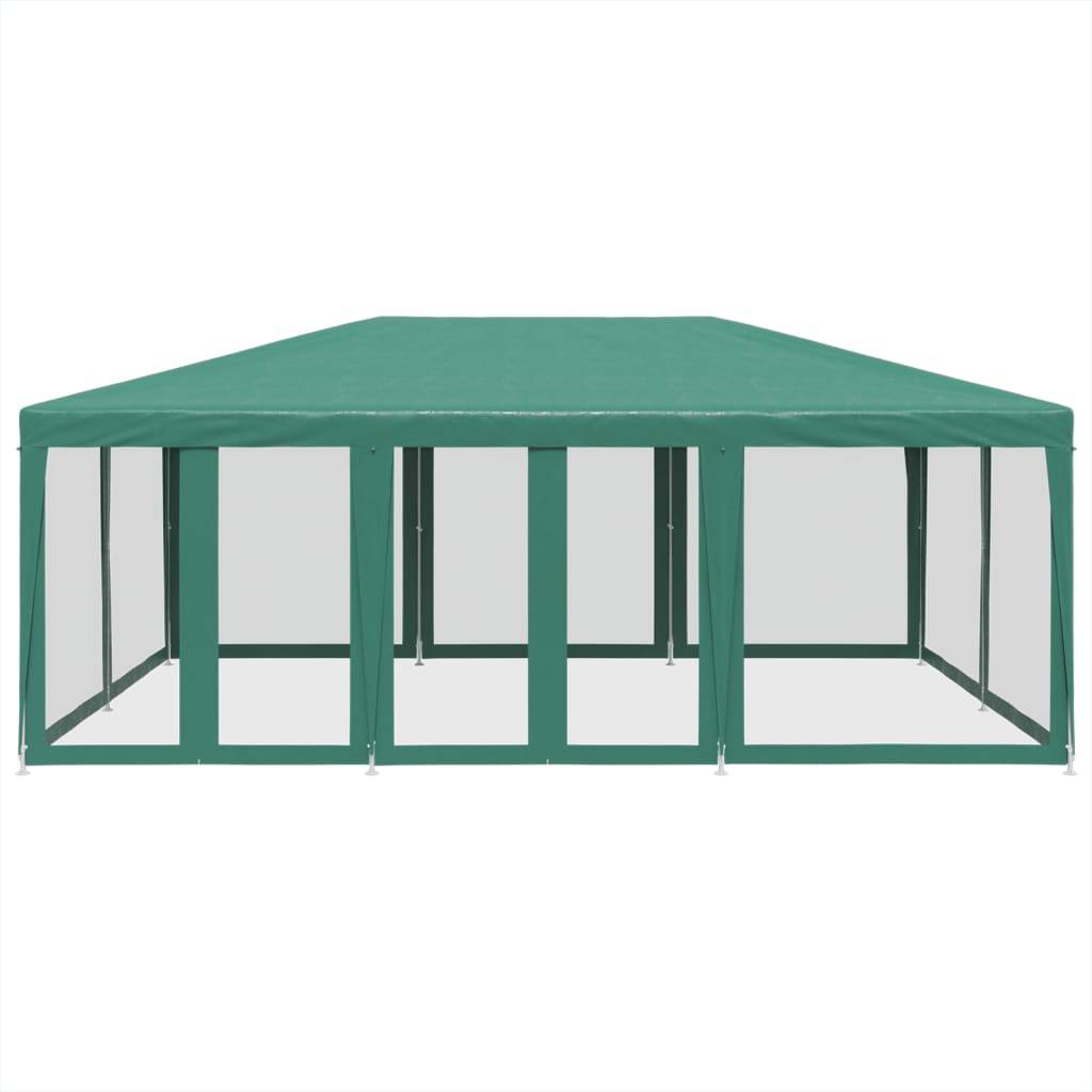 vidaXL Partyzelt mit 10 Mesh-Seitenteilen Grün 6x4 m HDPE