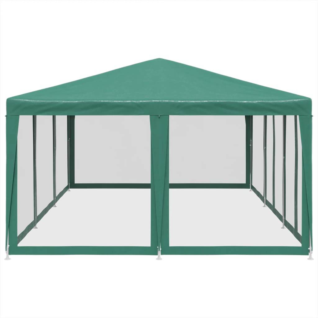 vidaXL Partyzelt mit 10 Mesh-Seitenteilen Grün 6x4 m HDPE