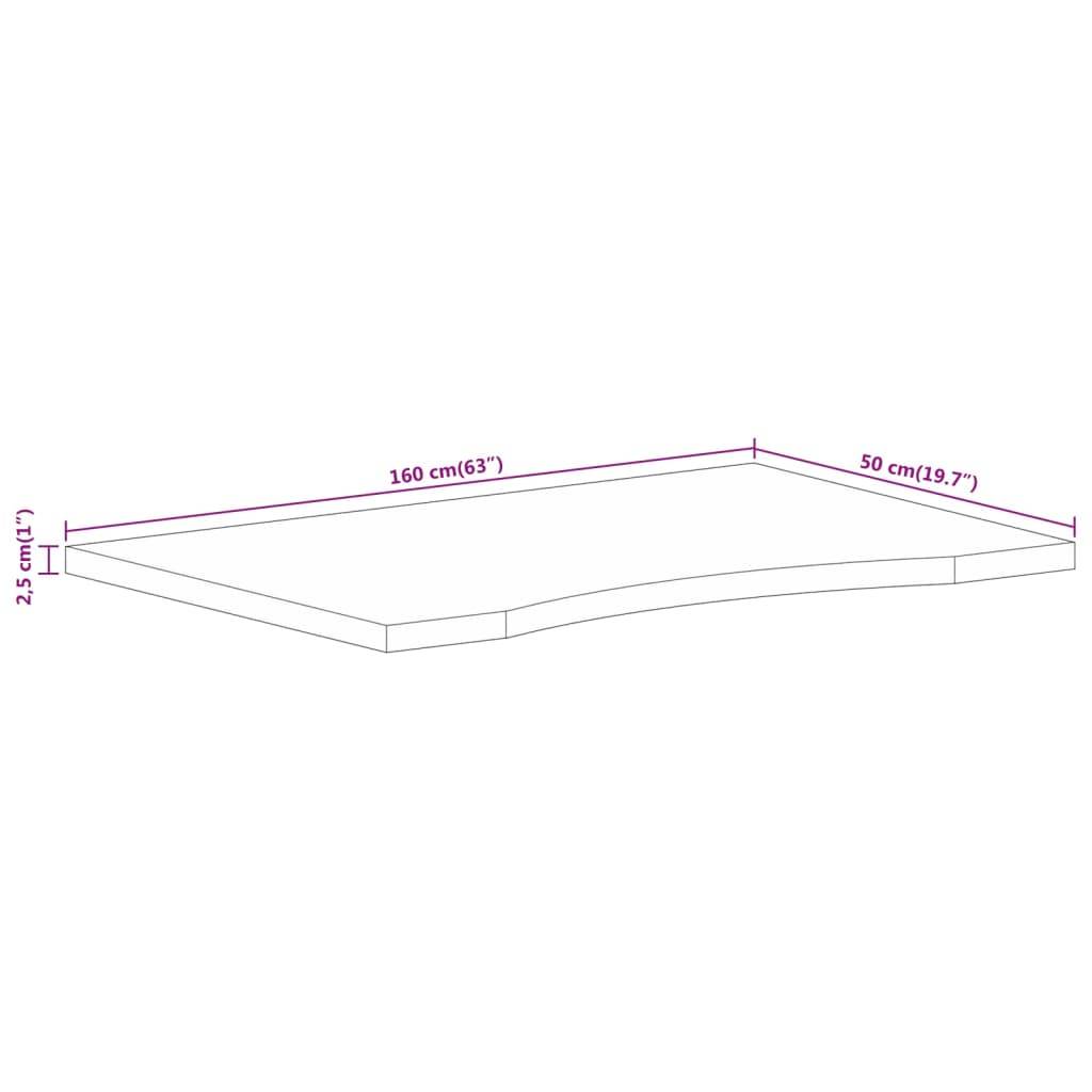 vidaXL Schreibtischplatte mit Aussparung 160x50x2,5cm Massivholz Mango