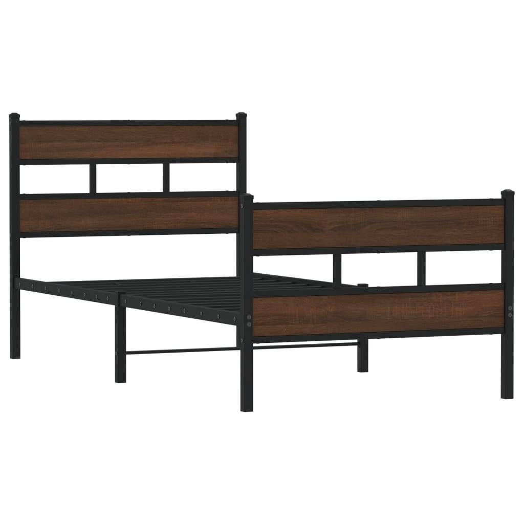 vidaXL Bettgestell ohne Matratze mit Kopf- und Fußteil 75x190 cm
