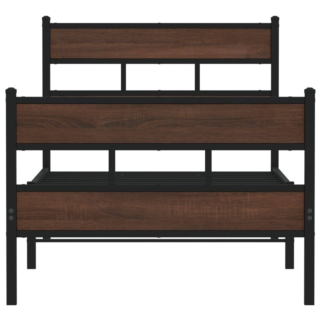 vidaXL Bettgestell ohne Matratze mit Kopf- und Fußteil 75x190 cm