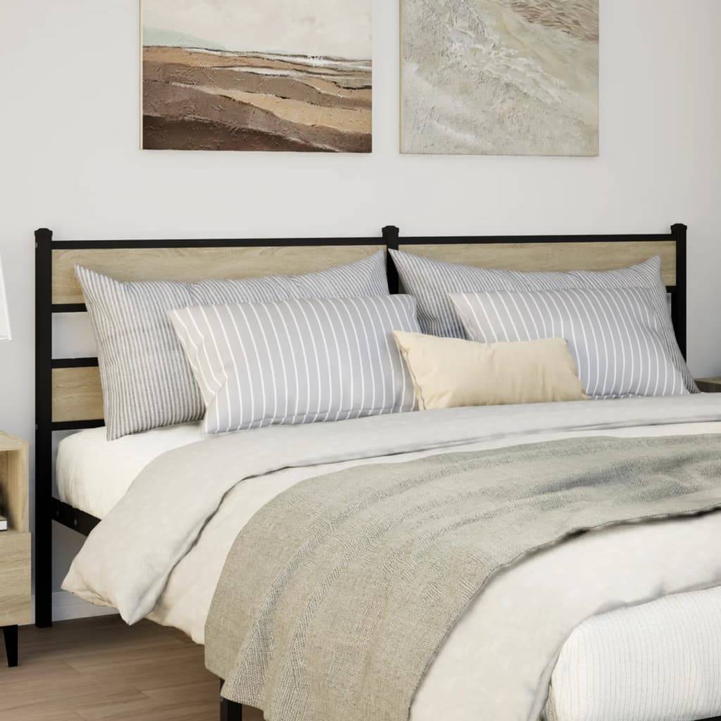 vidaXL Kopfteil Sonoma-Eiche 180 cm Eisen und Holzwerkstoff