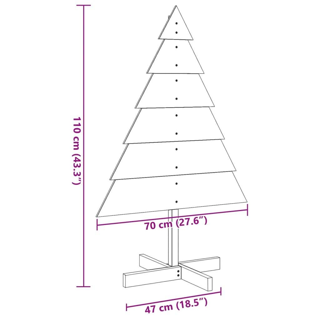 vidaXL Weihnachtsbaum zum Schmücken 110 cm Massivholz
