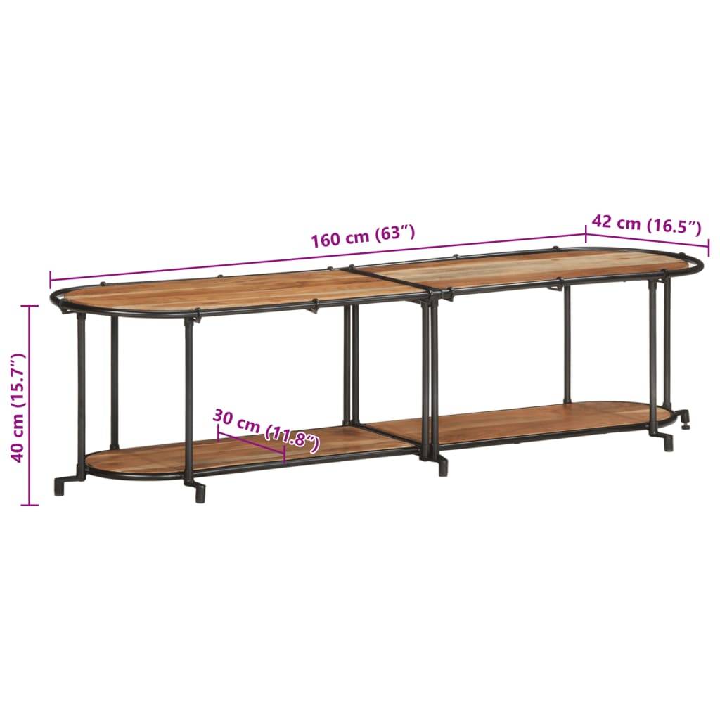 vidaXL TV-Regal 160x42x40 cm Massivholz Akazie