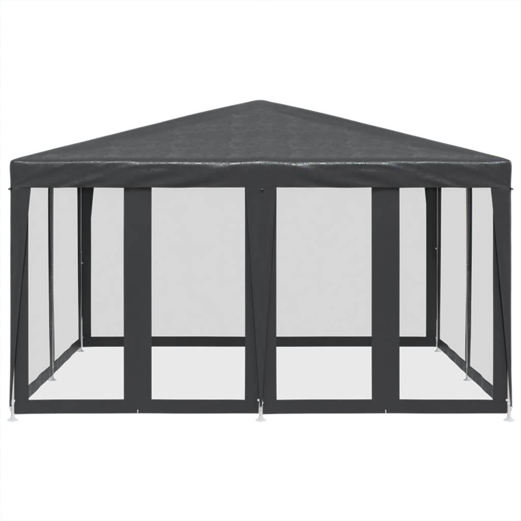 vidaXL Partyzelt mit 8 Mesh-Seitenteilen Anthrazit 4x4 m HDPE