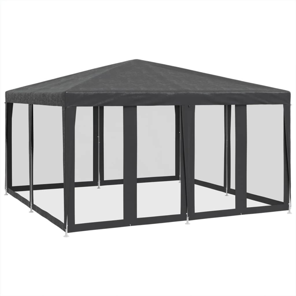 vidaXL Partyzelt mit 8 Mesh-Seitenteilen Anthrazit 4x4 m HDPE