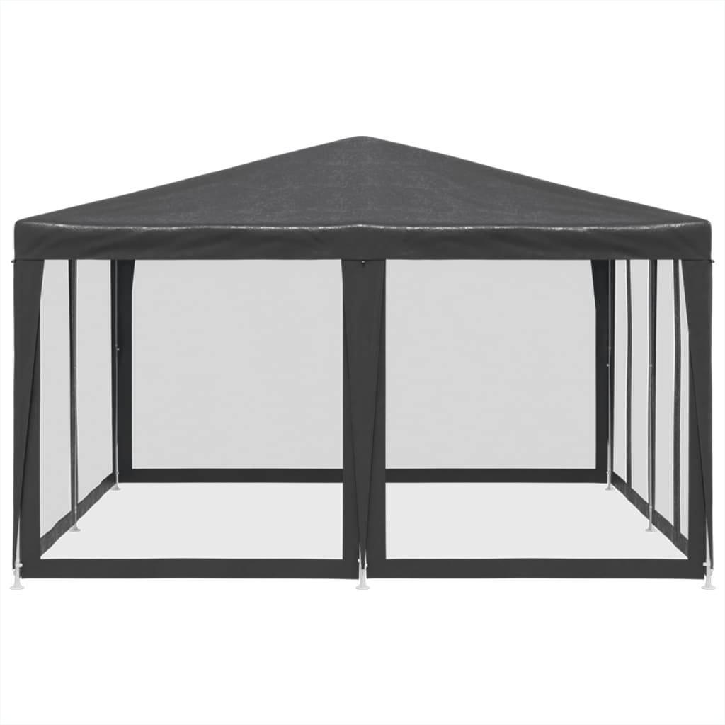 vidaXL Partyzelt mit 8 Mesh-Seitenteilen Anthrazit 4x4 m HDPE