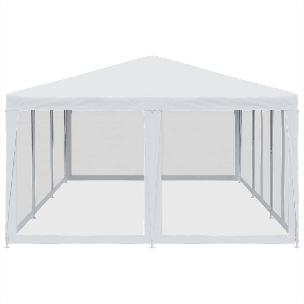 vidaXL Partyzelt mit 10 Mesh-Seitenteilen Weiß 6x4 m HDPE