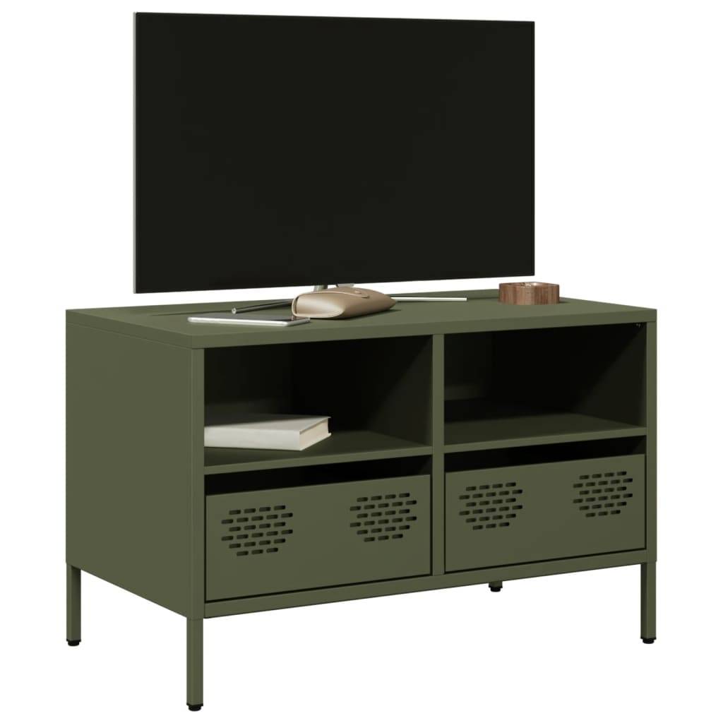 vidaXL TV-Schrank Olivgrün 68x39x43,5 cm Kaltgewalzter Stahl