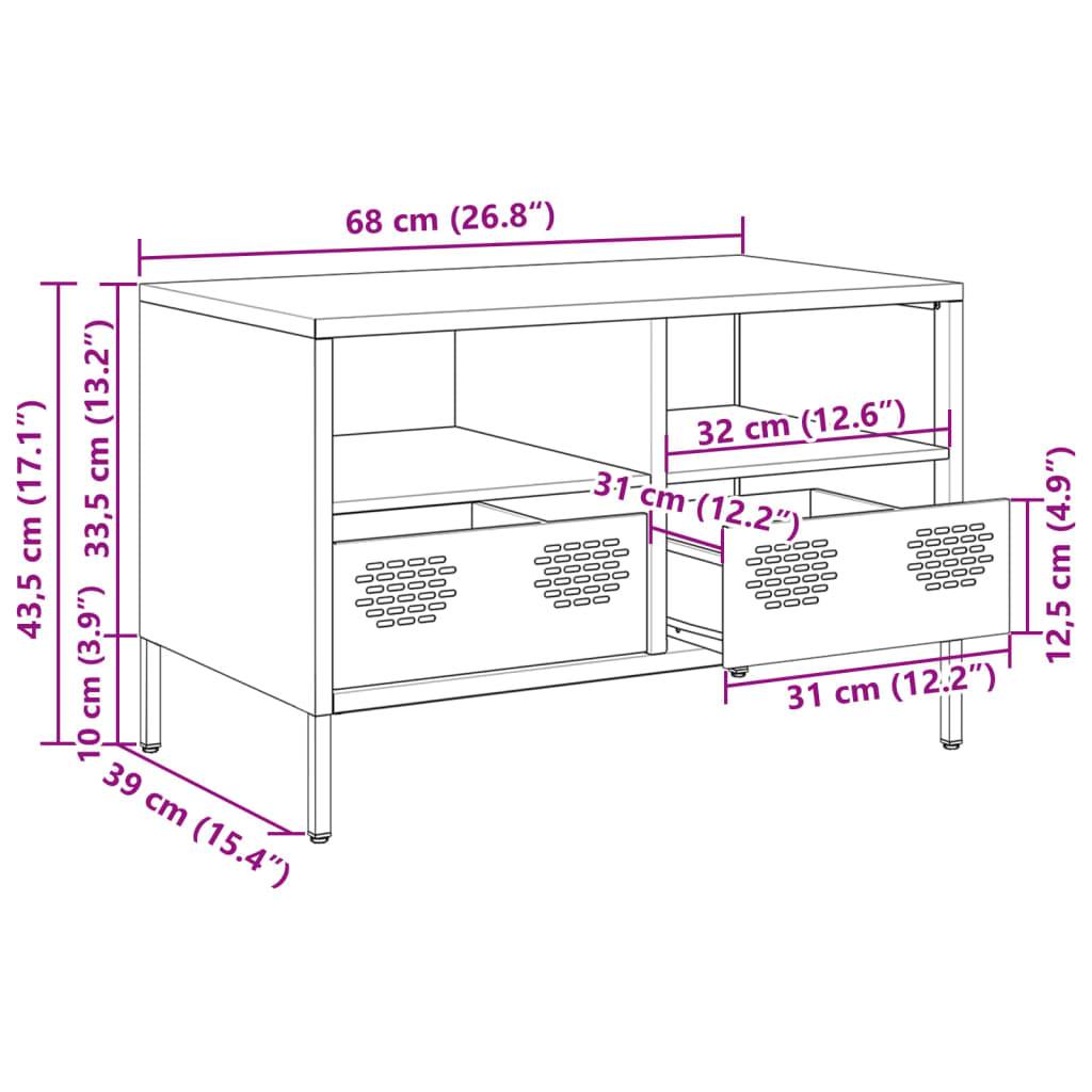 vidaXL TV-Schrank Olivgrün 68x39x43,5 cm Kaltgewalzter Stahl