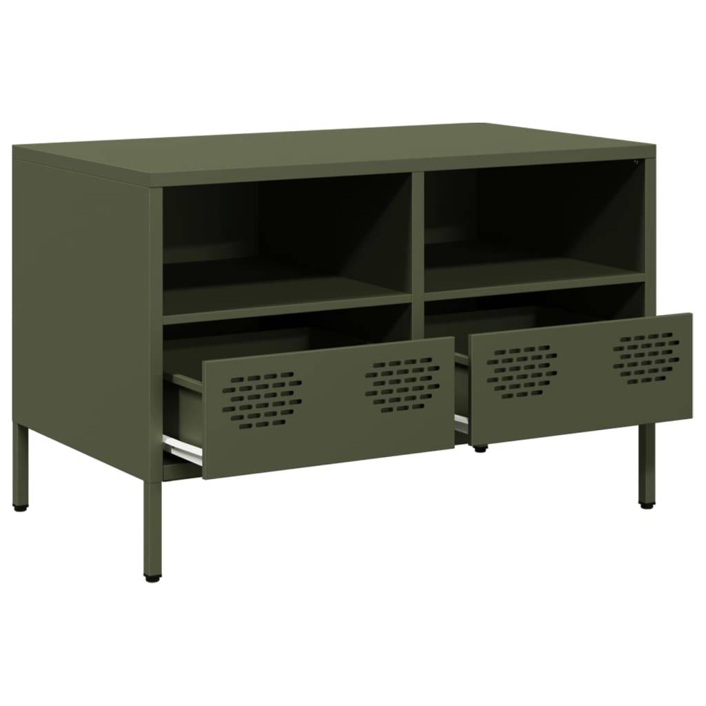 vidaXL TV-Schrank Olivgrün 68x39x43,5 cm Kaltgewalzter Stahl