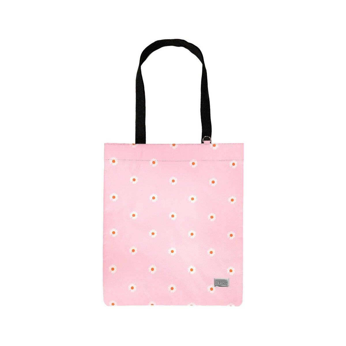 Einkaufstasche mit Gänseblümchen - Stylische Freizeittasche mit Reisverschluss - Umhängetasche für den Alltag Rosa