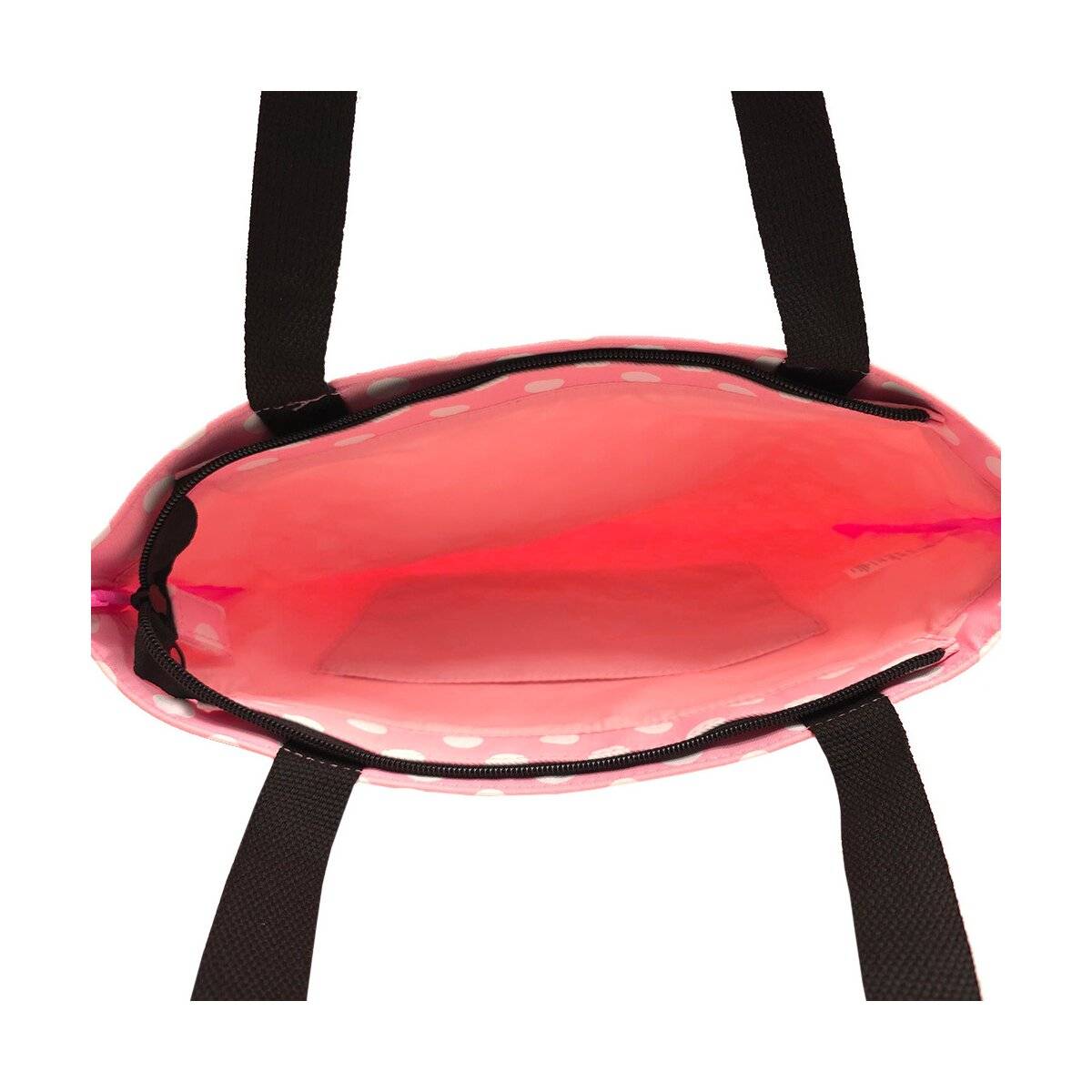 Stylische Gepunktete Tasche mit Reisverschluss - Einkaufstasche Freizeittasche Umhängetasche Unisex Rosa