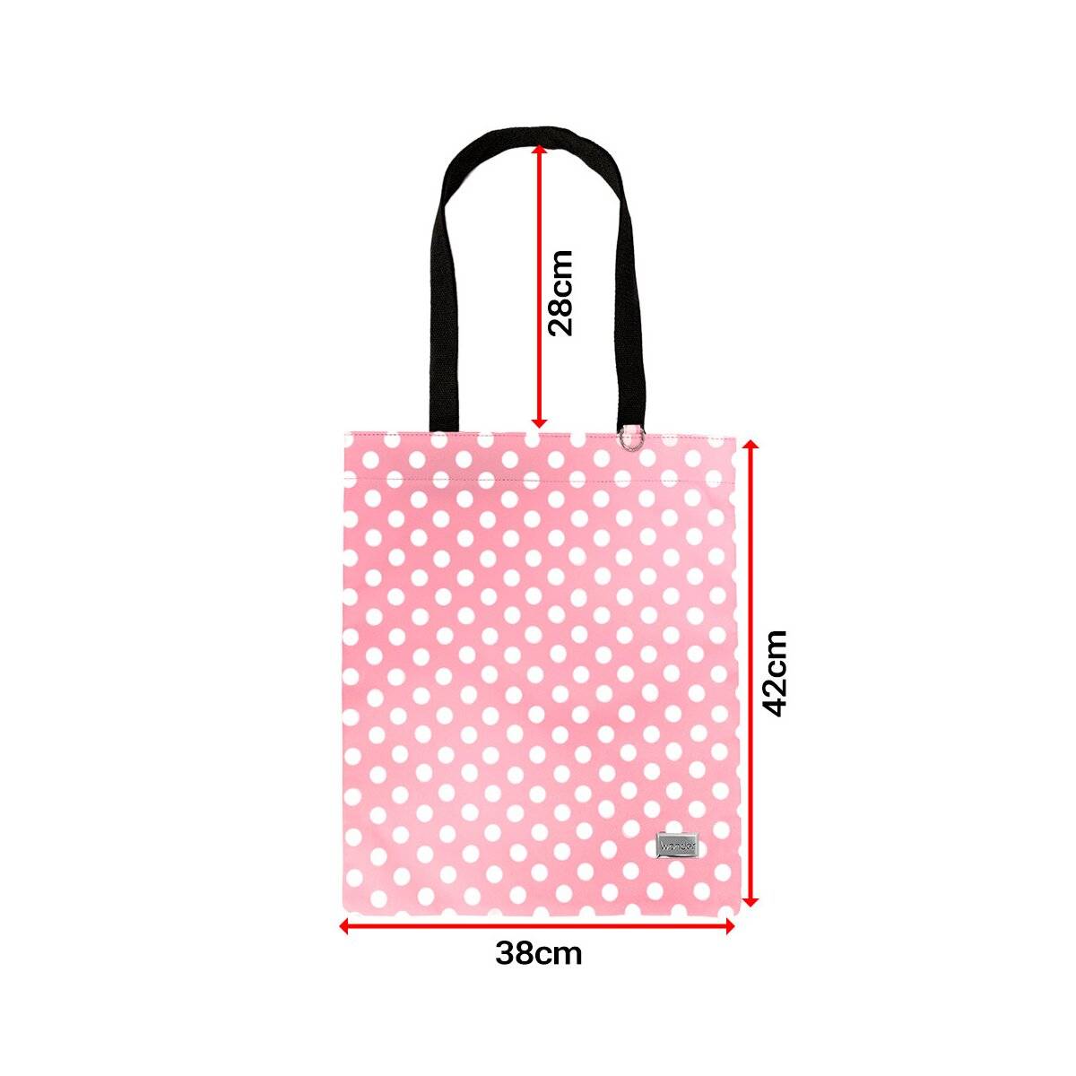 Stylische Gepunktete Tasche mit Reisverschluss - Einkaufstasche Freizeittasche Umhängetasche Unisex Rosa
