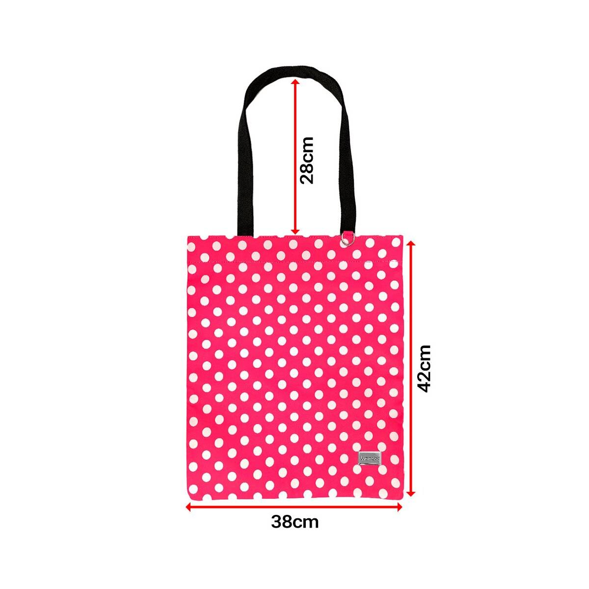 Stylische Gepunktete Tasche mit Reisverschluss - Einkaufstasche Freizeittasche Umhängetasche Unisex Pink