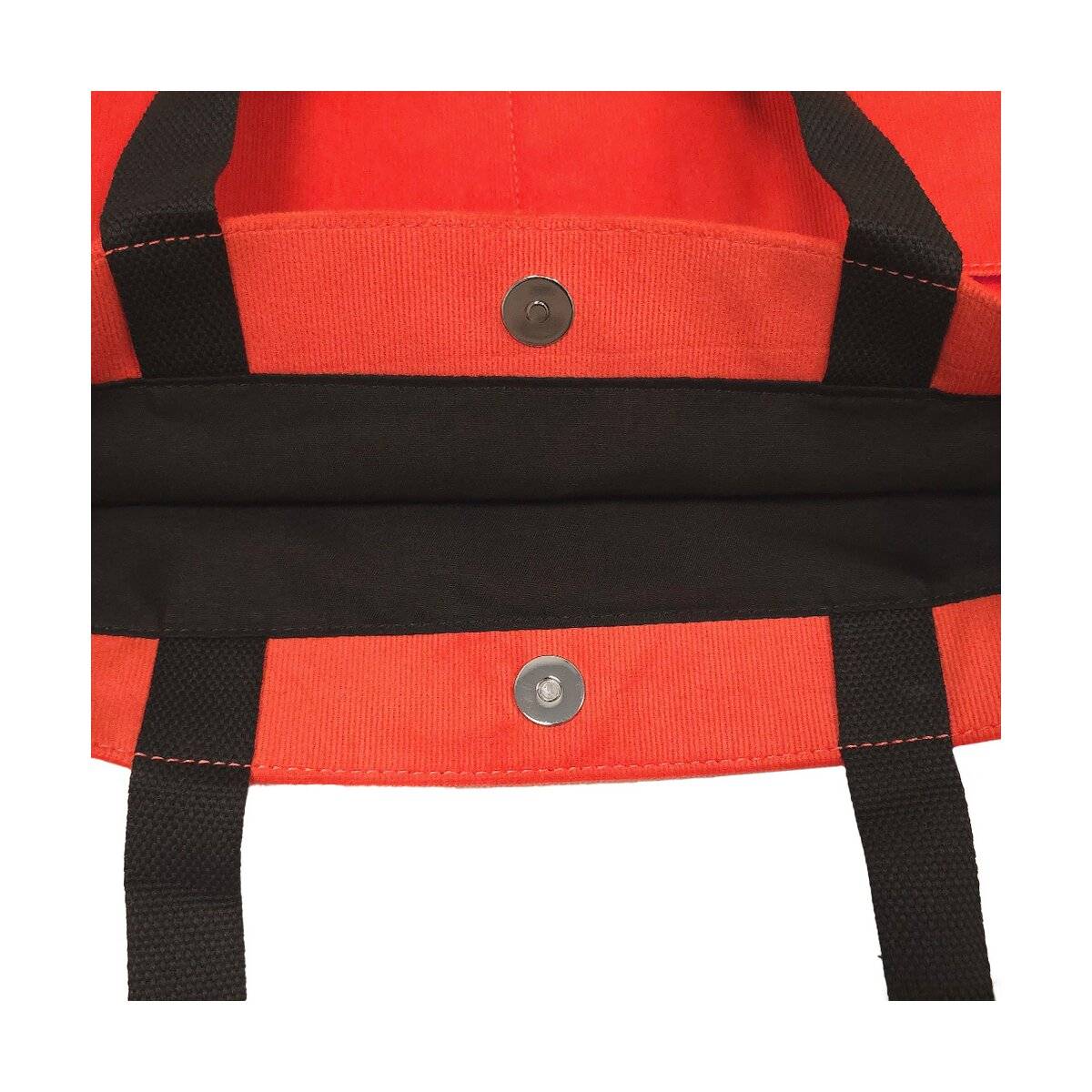 Stylische Einkaufstasche - Freizeittasche ohne Muster mit Druckknopfverschluss Umhängetasche aus Polyester Orange