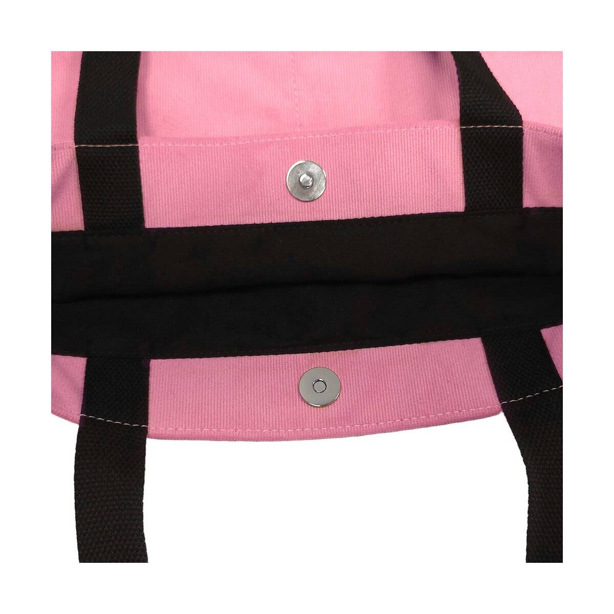 Stylische Einkaufstasche - Freizeittasche ohne Muster mit Druckknopfverschluss Umhängetasche aus Polyester Rosa