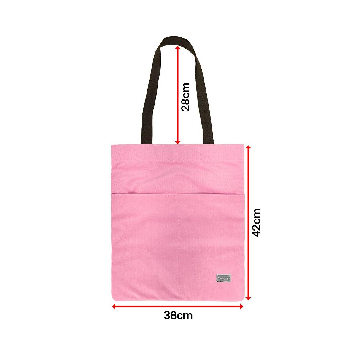Stylische Einkaufstasche - Freizeittasche ohne Muster mit Druckknopfverschluss Umhängetasche aus Polyester Rosa