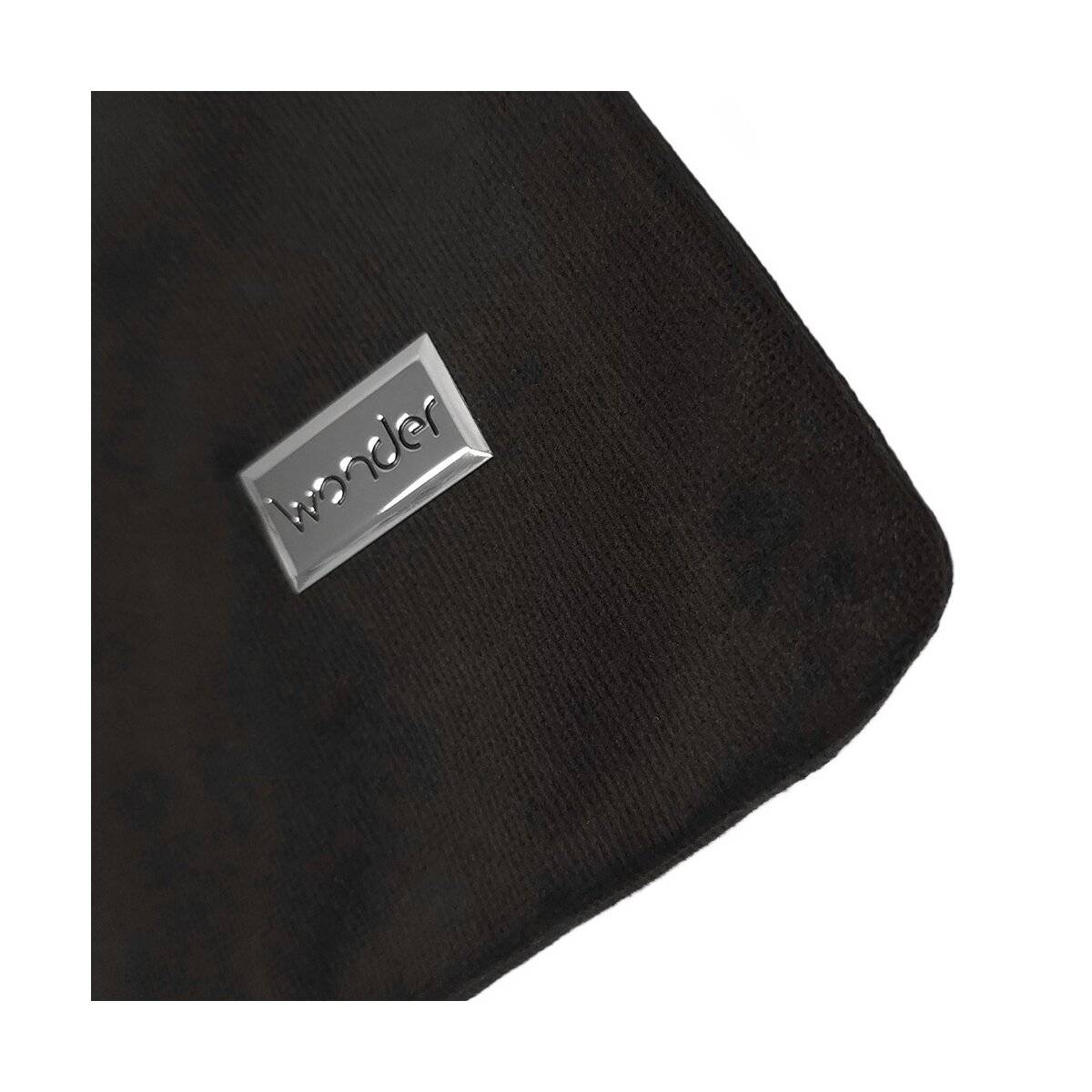 Stylische Einkaufstasche - Freizeittasche ohne Muster mit Druckknopfverschluss Umhängetasche aus Polyester Schwarz