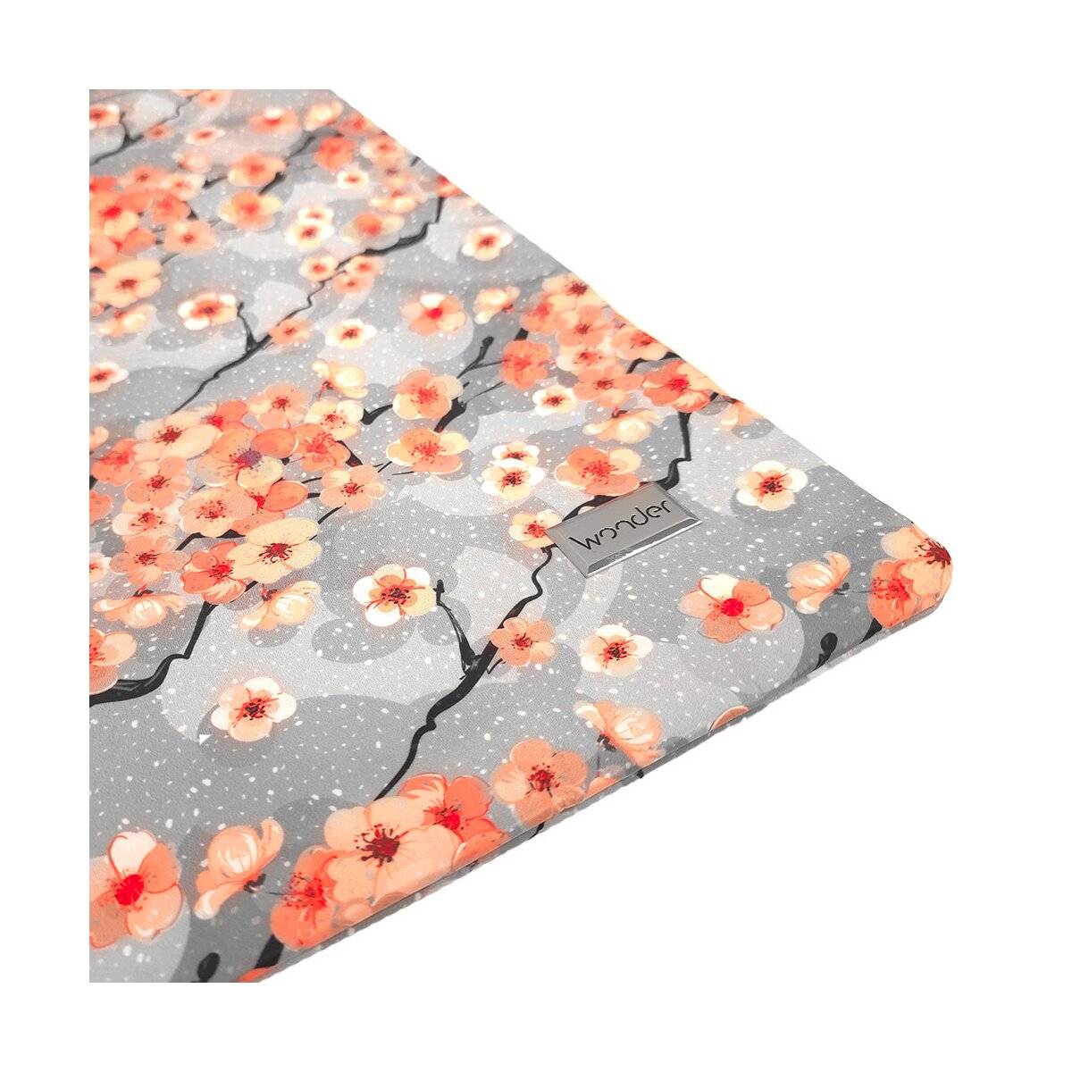 Praktische Umhängetasche mit Blütenmotiv - Einkaufstasche mit Reisverschluss Freizeittasche Grau