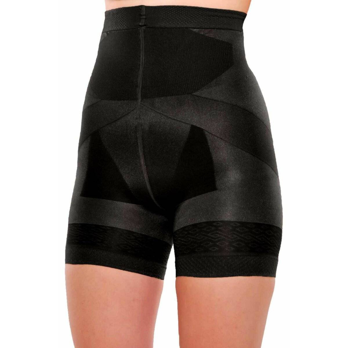 Push-Up Shorts 140 DEN formgebende, elastische Short mit hoher Taille für Damen Schwarz XXL