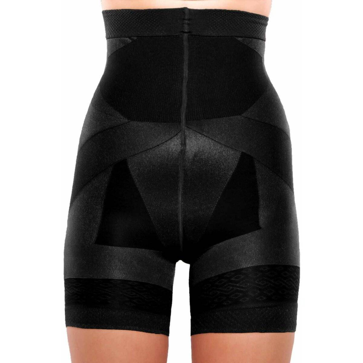Push-Up Shorts 140 DEN formgebende, elastische Short mit hoher Taille für Damen Schwarz XL