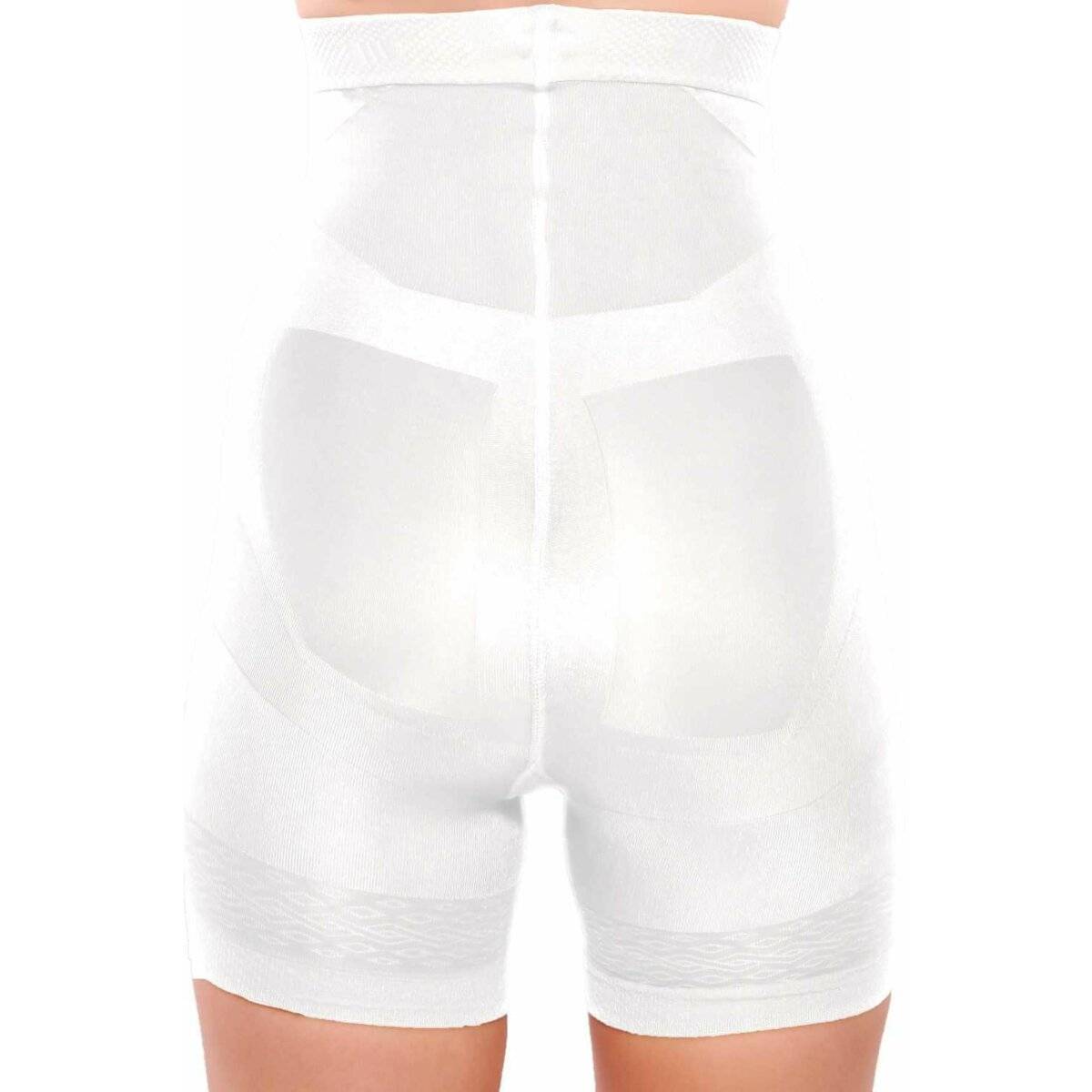 Push-Up Shorts 140 DEN formgebende, elastische Short mit hoher Taille für Damen Weiß XL