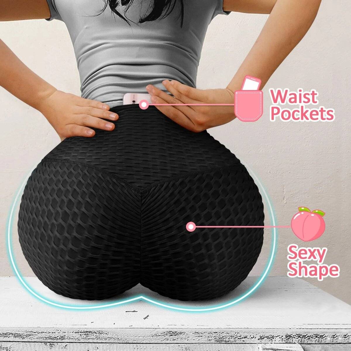 Po-Lifting Leggings mit Wabenmuster  Optimale Formgebung und Komfort 2XL