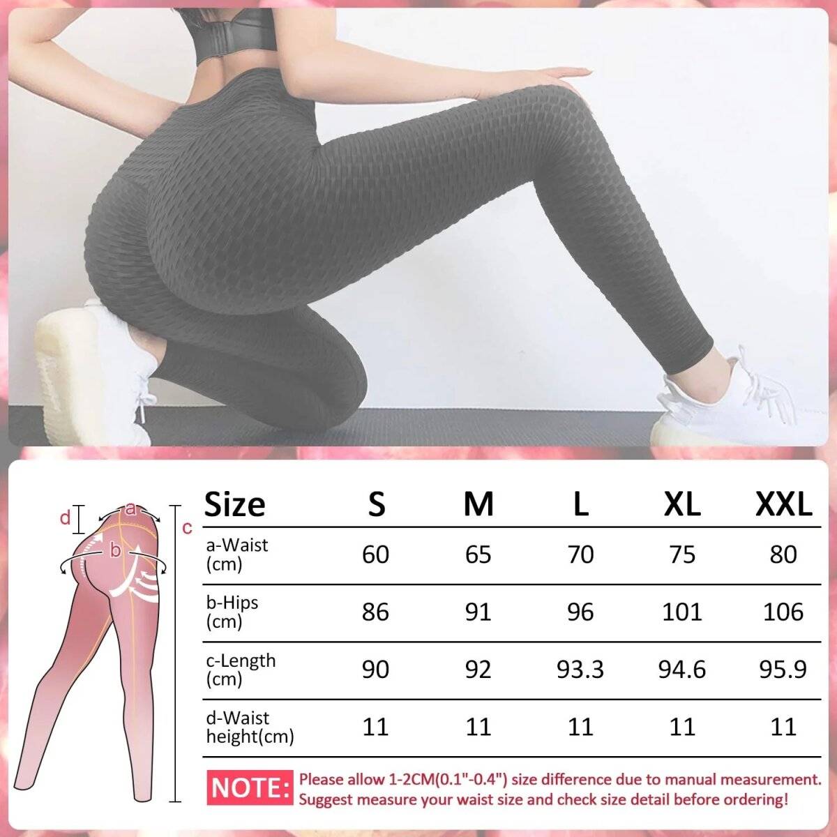 Po-Lifting Leggings mit Wabenmuster  Optimale Formgebung und Komfort 2XL