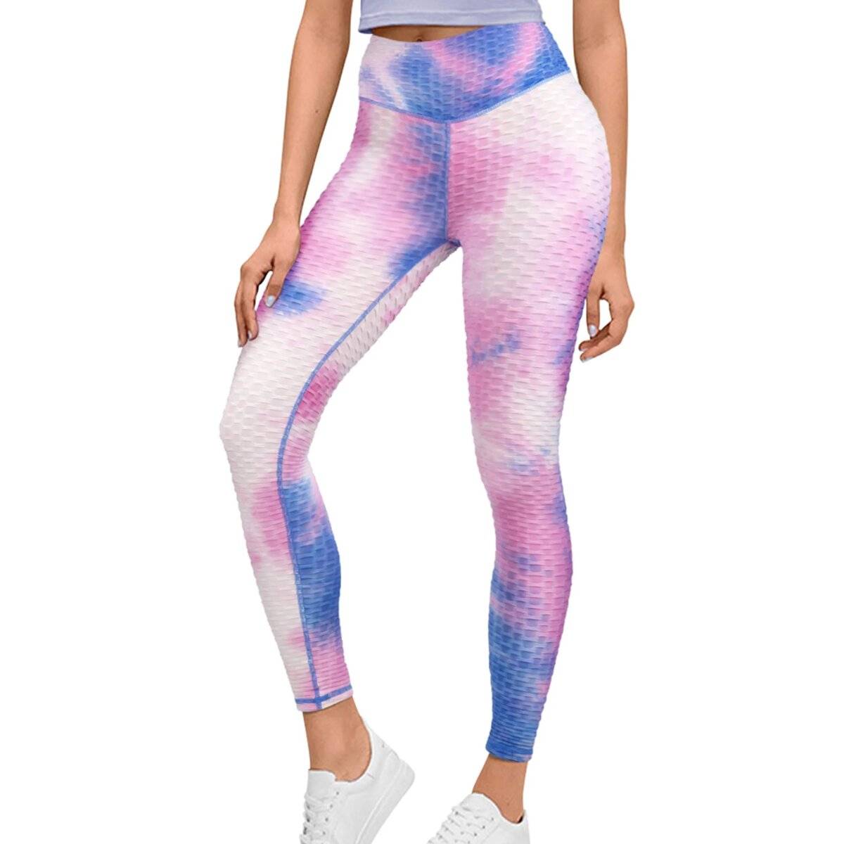 Modische Fitness-Leggings mit Bienenwaben-Design  Für optimalen Komfort und Unterstützung 2XL