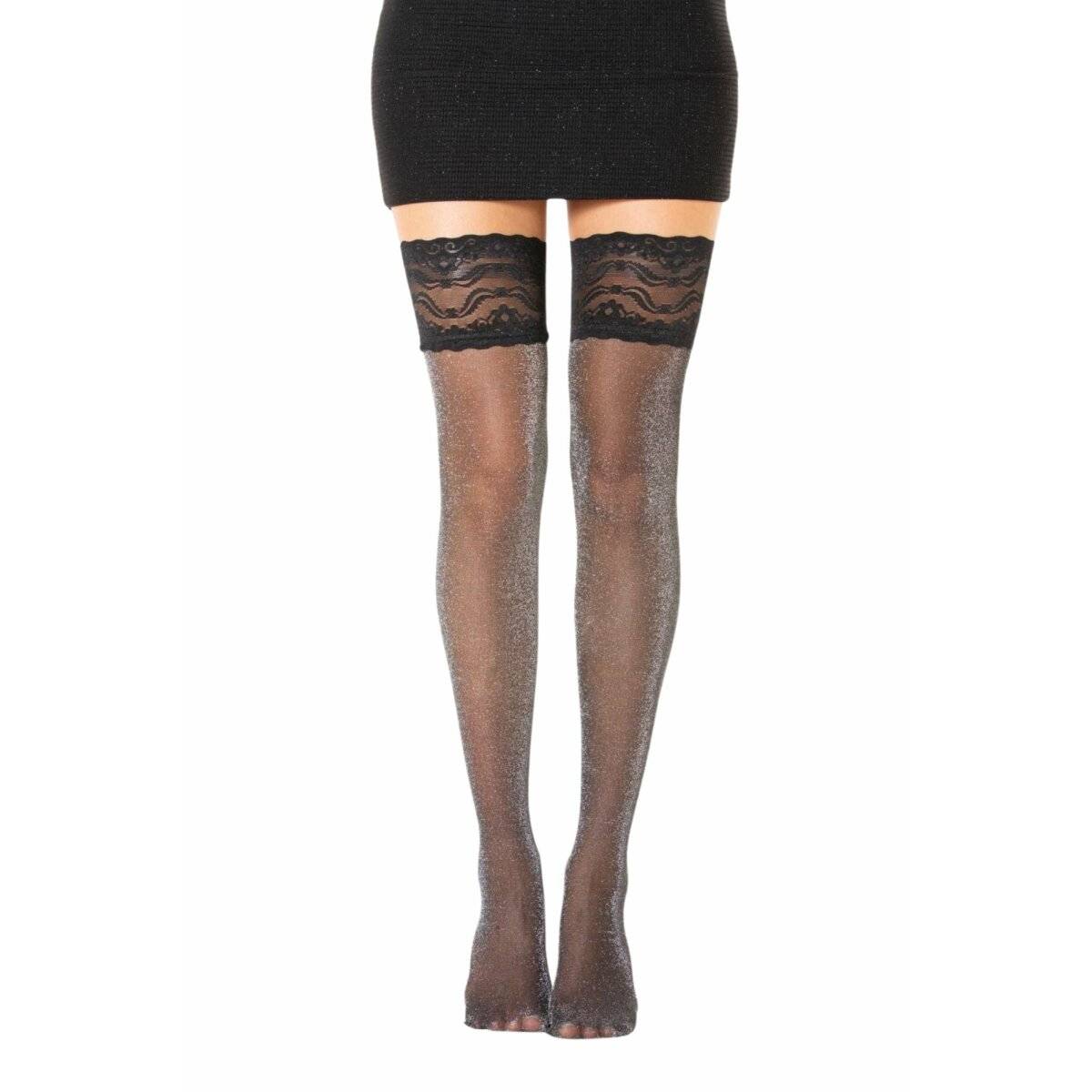 40 Den Schwarze Strümpfe  Glänzender Look für feminine Akzente L/XL