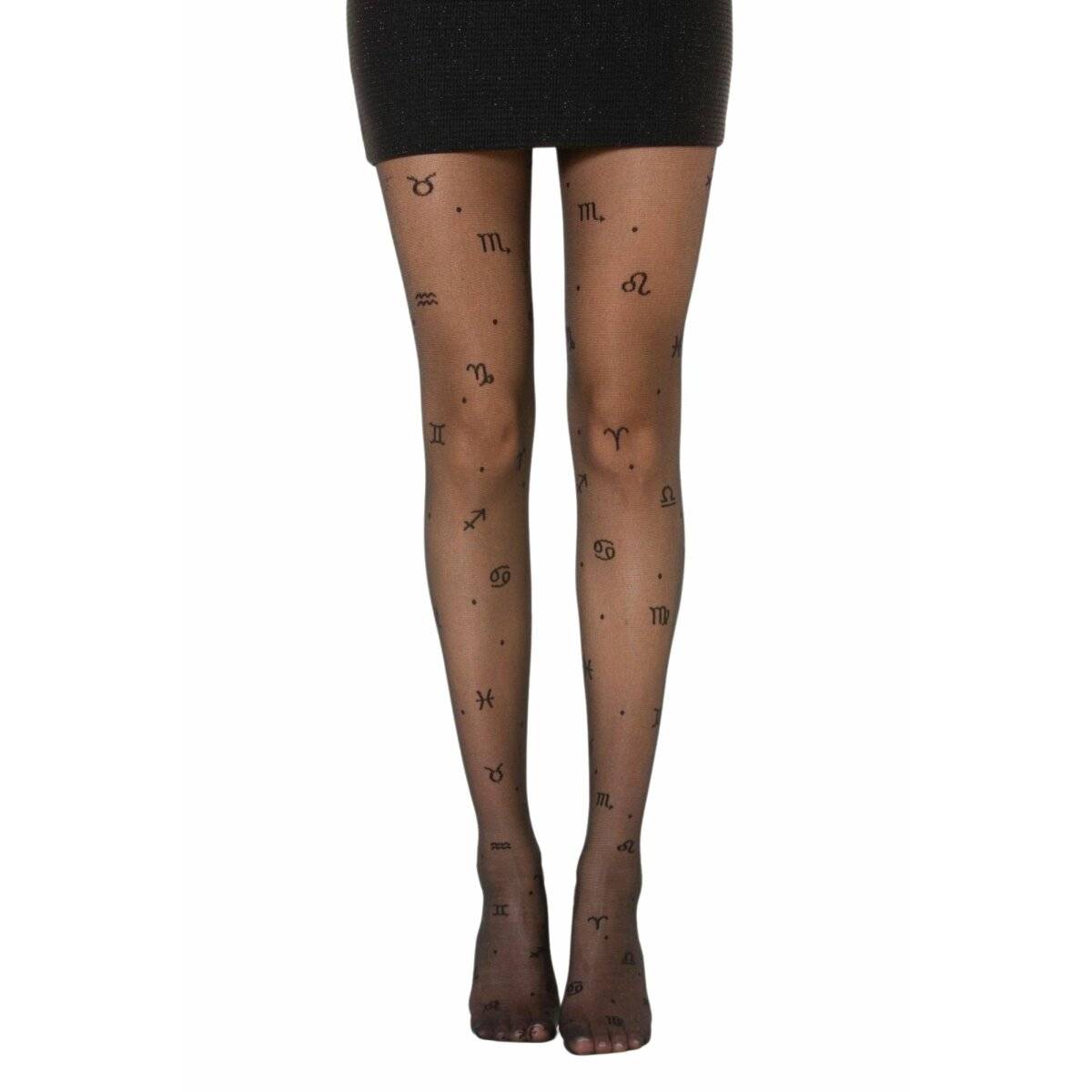40 Den Schwarze Strumpfhose mit Muster  Stilvolles Design für besondere Anlässe L/XL