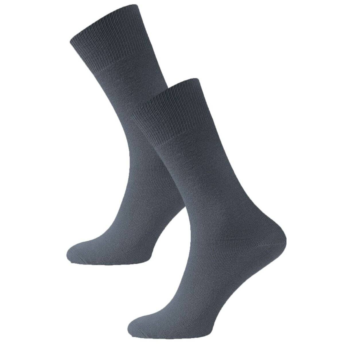 (12 Paar) Bequeme Socken Anzugsocken Sportsocken aus Baumwollmischung einfarbig Grau 39/42