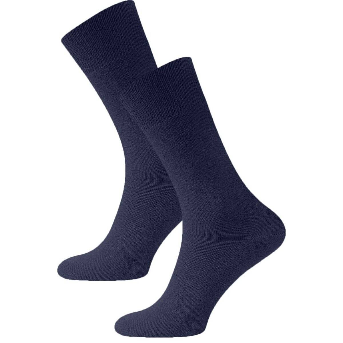 (12 Paar) Bequeme Socken Anzugsocken Sportsocken aus Baumwollmischung einfarbig Navyblau 39/42