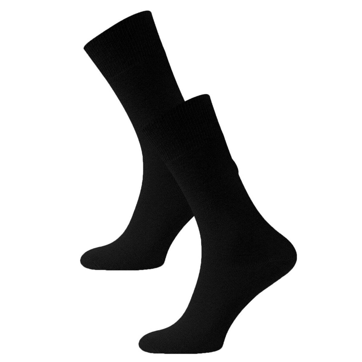 (12 Paar) Bequeme Socken Anzugsocken Sportsocken aus Baumwollmischung einfarbig Schwarz 39/42