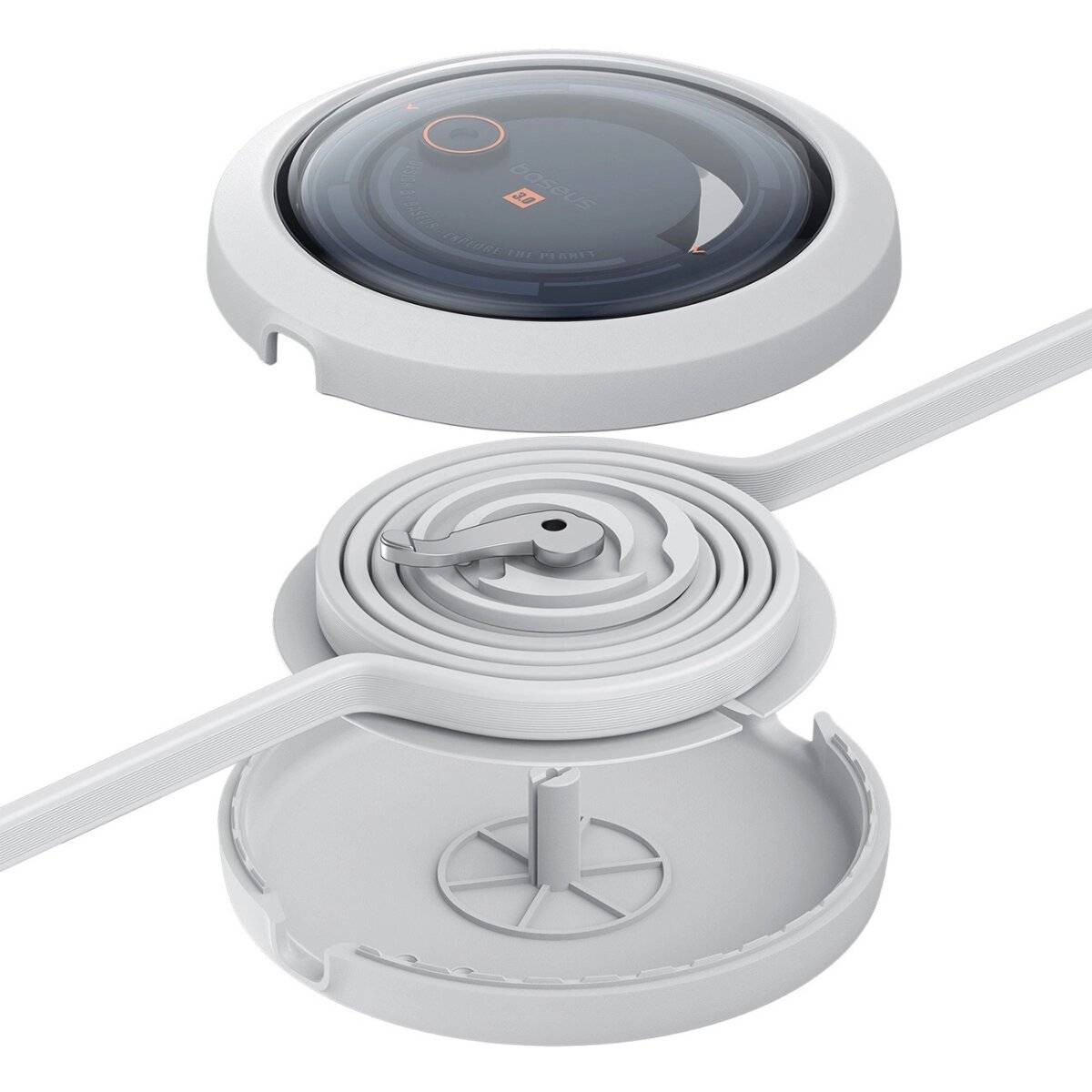 Einziehbarer Aufladekabel mit 3 unterschiedlichen Anschlüssen - kompatibel mit iPhone/USB-C/Micro-USB - 1,1 m Weiß