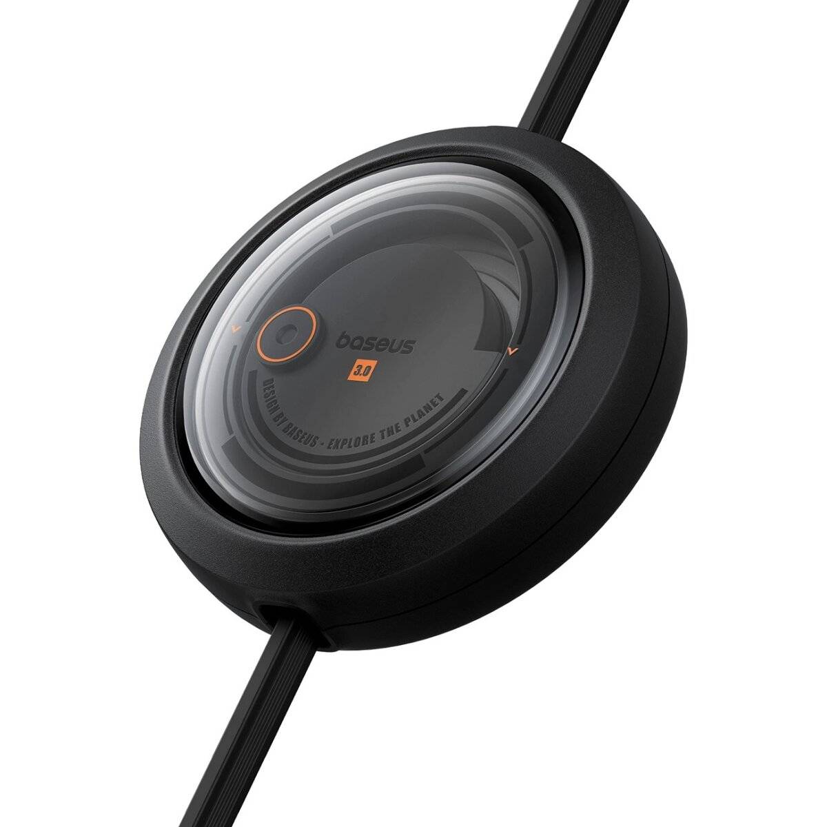 Einziehbarer Aufladekabel mit 3 unterschiedlichen Anschlüssen - kompatibel mit iPhone/USB-C/Micro-USB - 1,1 m Schwarz