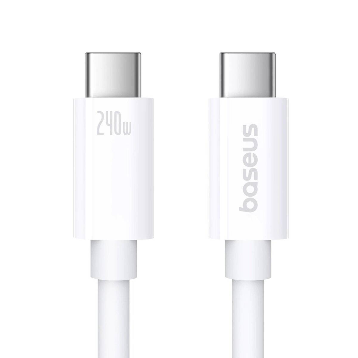 Kabel mit USB-C/USB-C-Anschlüssen im USB4-Standard, Leistung bis zu 240 W und Länge 1,8 m  weiß