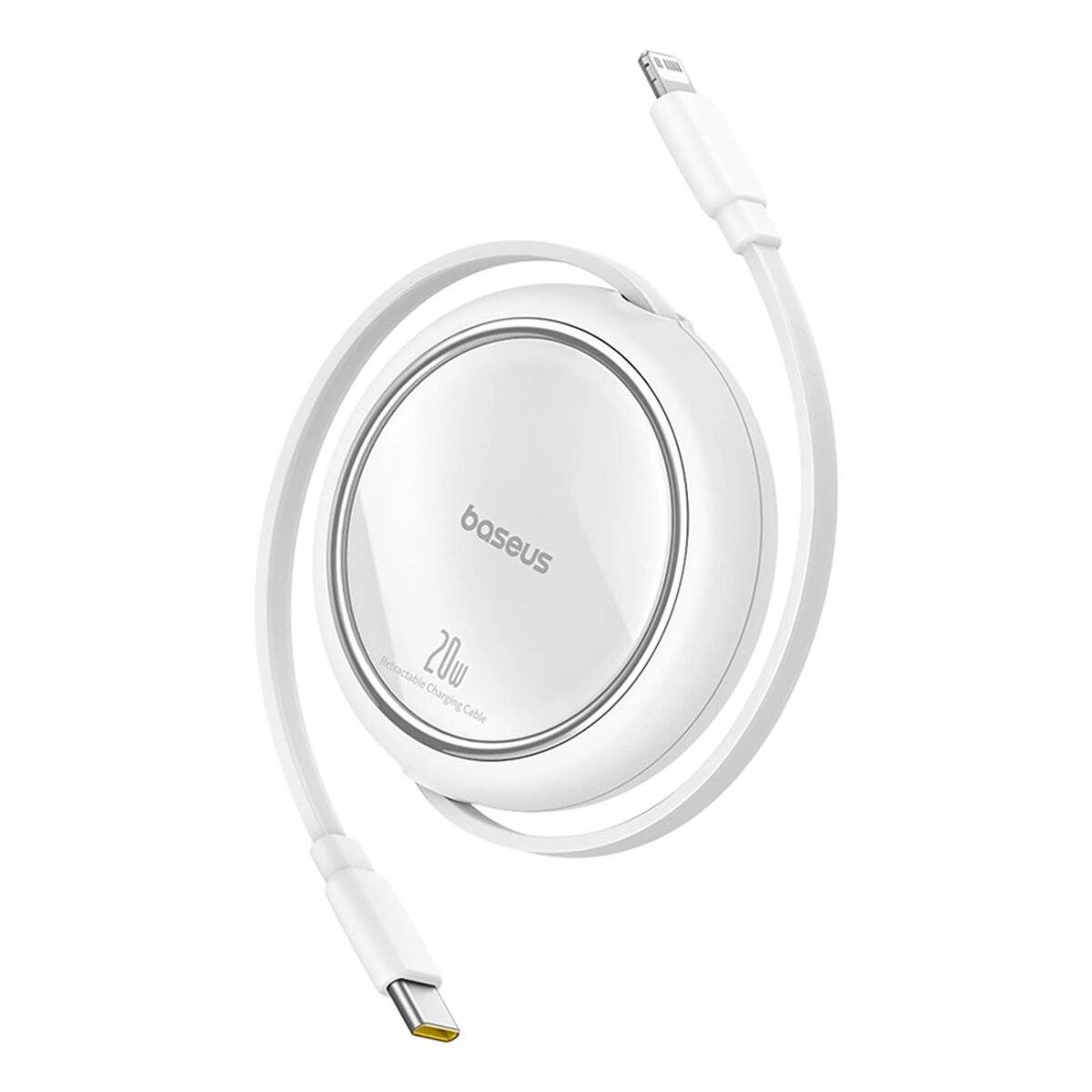 Einziehbares Kabel 1m - Kompatibel mit USB-C und iPhone - Baseus Free2Pull Kabel 20 W 1 m – Weiß