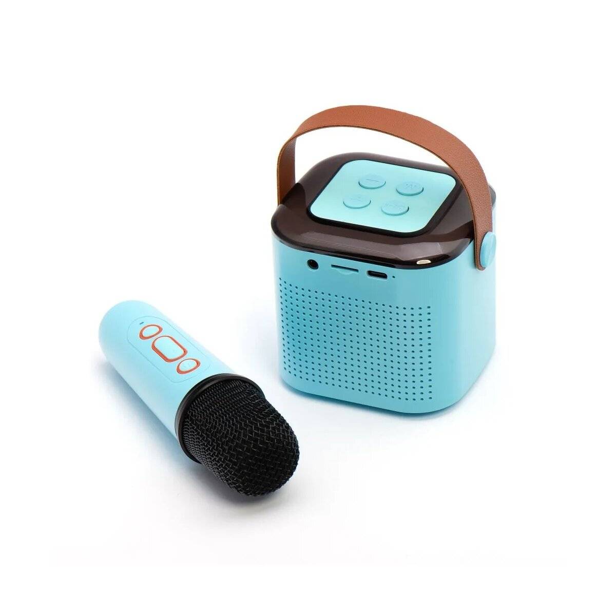 Y1 Bluetooth Lautsprecher LED Karaoke Anlage mit Mikrofon 6W Blau