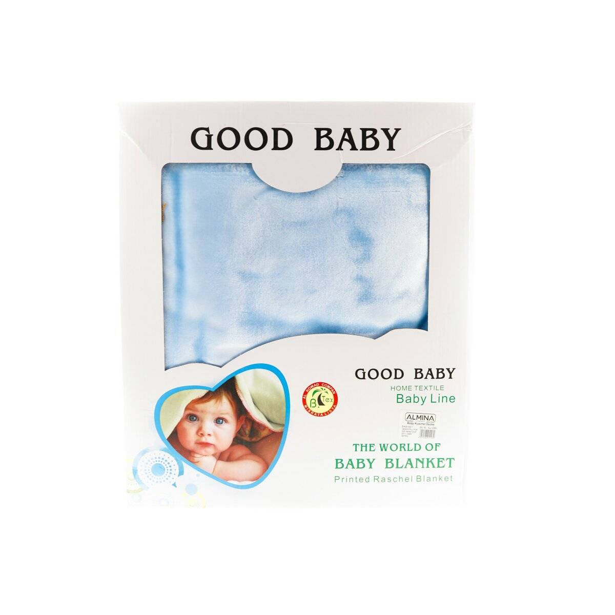 Kuschelige Babydecke 107x137 cm aus 100% Polyester Decke mit Bären und Blumen Blau
